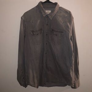 Gray American eagle jeans button up jacket.